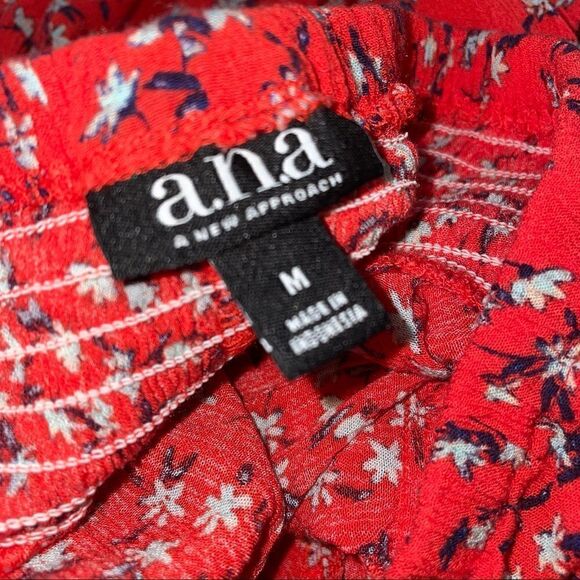 Ana Off Shoulder Floral Dress Smock Neck Flowy Sleeve Dress - Picture 3 of 8